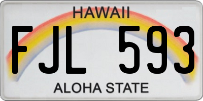 HI license plate FJL593
