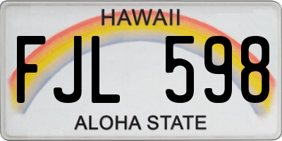 HI license plate FJL598