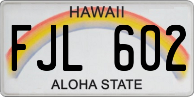 HI license plate FJL602