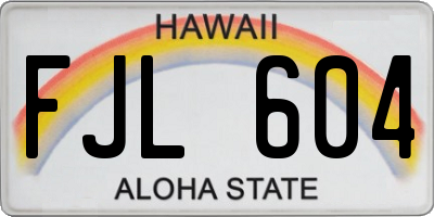 HI license plate FJL604