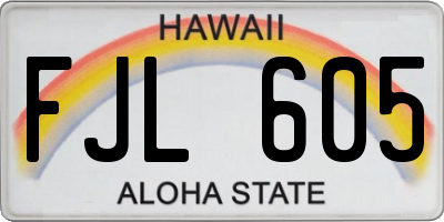 HI license plate FJL605