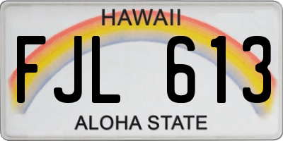 HI license plate FJL613