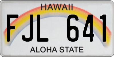 HI license plate FJL641