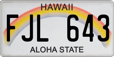 HI license plate FJL643