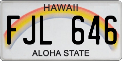 HI license plate FJL646