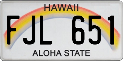 HI license plate FJL651