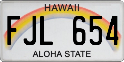 HI license plate FJL654