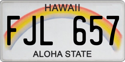 HI license plate FJL657