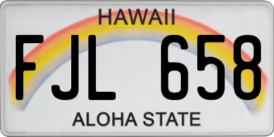 HI license plate FJL658
