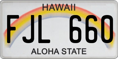 HI license plate FJL660