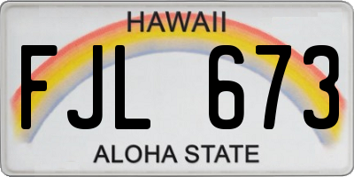 HI license plate FJL673