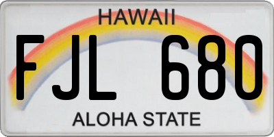 HI license plate FJL680