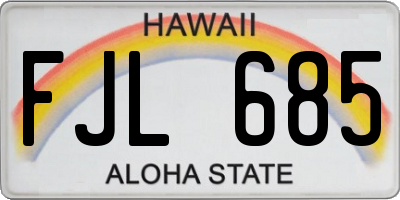 HI license plate FJL685