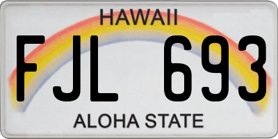 HI license plate FJL693
