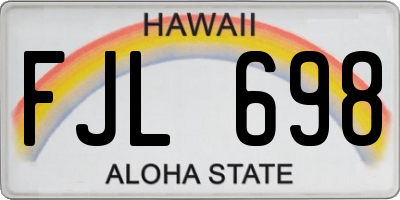 HI license plate FJL698