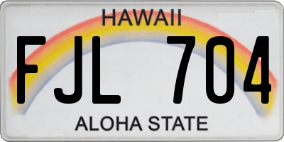 HI license plate FJL704