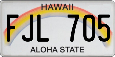HI license plate FJL705