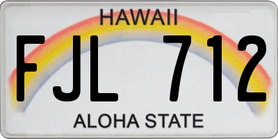 HI license plate FJL712