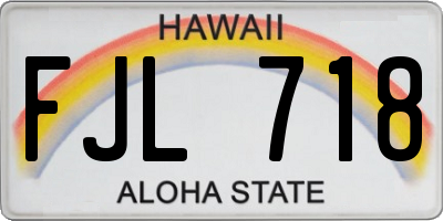 HI license plate FJL718