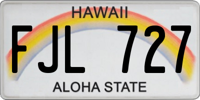 HI license plate FJL727