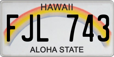 HI license plate FJL743