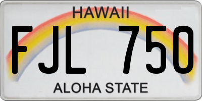HI license plate FJL750