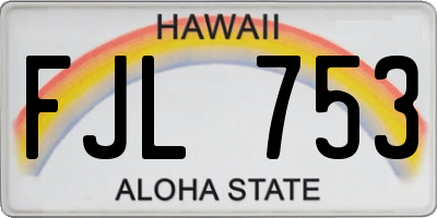 HI license plate FJL753