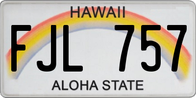 HI license plate FJL757