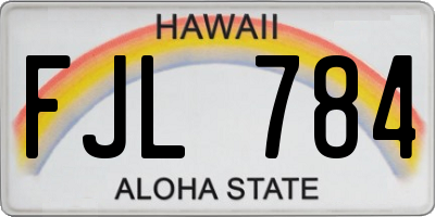 HI license plate FJL784