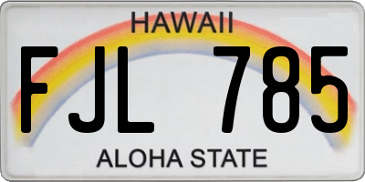 HI license plate FJL785