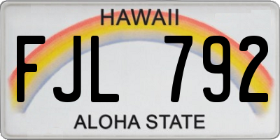 HI license plate FJL792