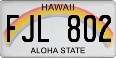 HI license plate FJL802