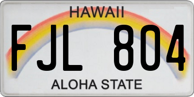 HI license plate FJL804