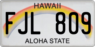 HI license plate FJL809
