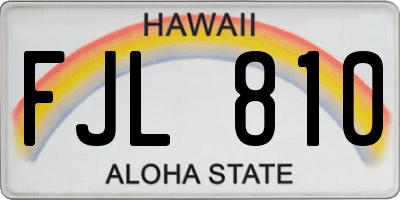 HI license plate FJL810