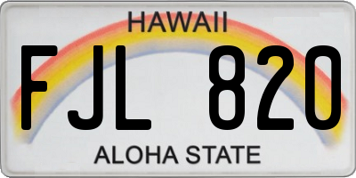 HI license plate FJL820