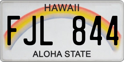 HI license plate FJL844