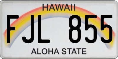 HI license plate FJL855