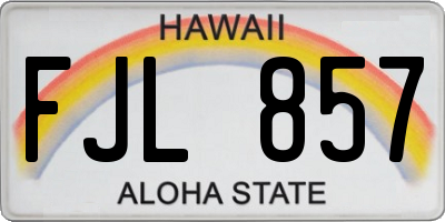 HI license plate FJL857