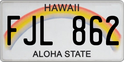 HI license plate FJL862
