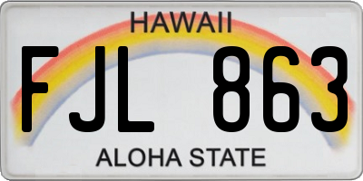 HI license plate FJL863