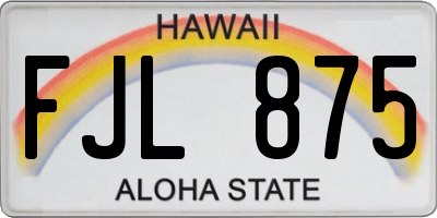HI license plate FJL875