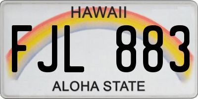 HI license plate FJL883