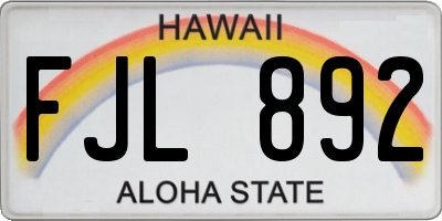 HI license plate FJL892