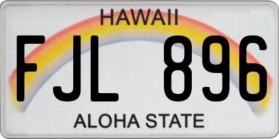 HI license plate FJL896