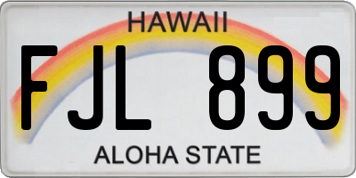 HI license plate FJL899