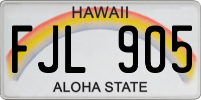 HI license plate FJL905