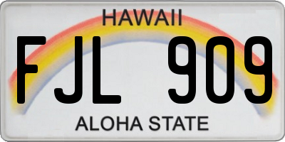HI license plate FJL909