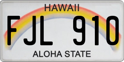 HI license plate FJL910
