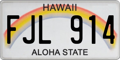 HI license plate FJL914